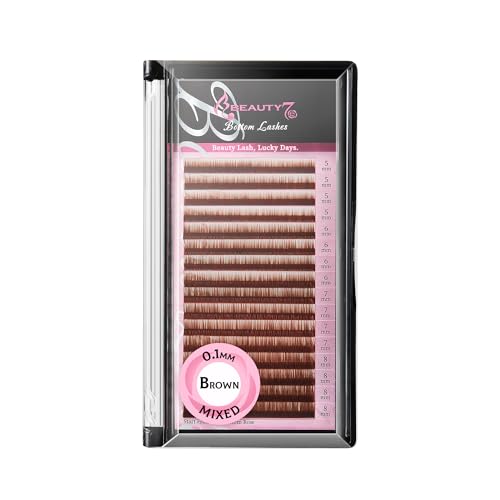 Beauty7 Brown Eyebrow Extensions 0.1mm Thickness 5/6/7/8mm Mixed Length