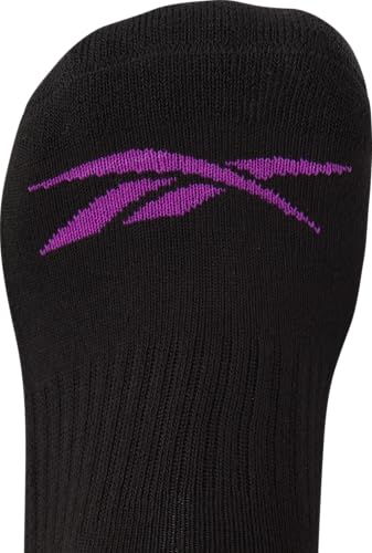 Image of Reebok Womens Quarter Socks Moisture Wicking Cushioned Ankle Socks, 6 Pack | Stretch Performance Fabric, Cushioned Heel & Toe, Secure Arch Support, Quarter Cut, Shoe Size 4-10