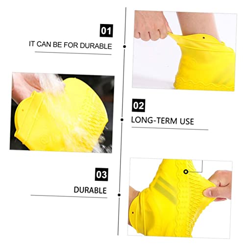Cubrecalzados reutilizables de silicona Happyyami para lluvia, 3 pares, impermeables y antideslizantes, para ciclismo y uso al aire libre miniatura 5