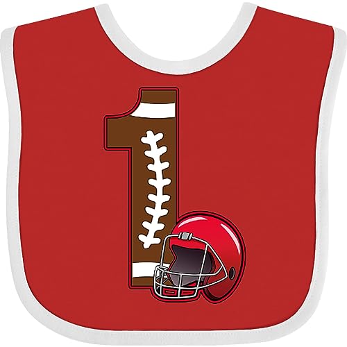 inktastic First Birthday Red Football Helmet Baby Bib