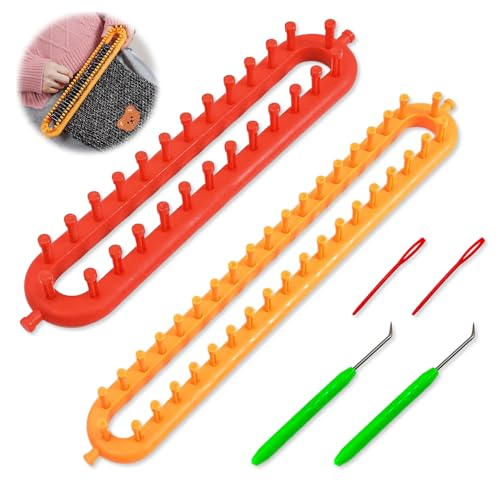 Casenly Strickmaschine, 2 Stück Webrahmen mit 2 Strick und 2...