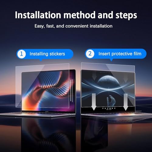 Image of Saco Glideon Premium Laptop Screen Guard 14 Inch | Removal Screen Protector Compatible for HP, ASUS, Acer, Dell, Lenovo Laptops, Glossy Finish, 9H Hardness, Glue Free