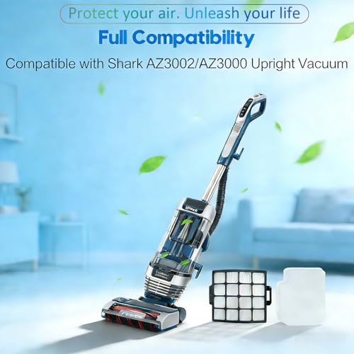 Image of Shark Stratos AZ3002 /AZ3000 /AZ3000W DuoClean PowerFins HairPro Lift-Away Vacuum Filter Kit - 4 Foam, 4 Felt & 2 HEPA Replacement Filters for Enhanced Suction & Cleaner Air