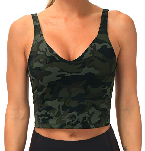 Image of THE GYM PEOPLE Womens' Sports Bra Longline Wirefree Padded with Medium Support