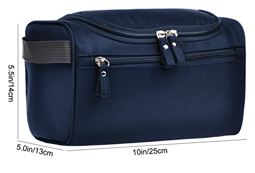 Image of Mens Travel Shaving Toiletry Bag Small Hanging Wash Organizer Dopp Kit Travel Accessories, Navy Blue
