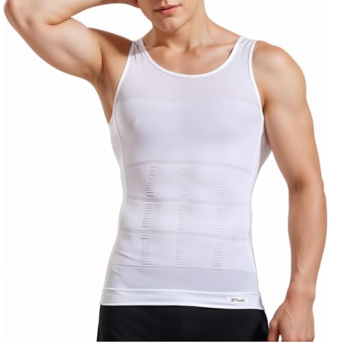 Image of Men's Slimming Body Shaper Vest | Compression Tummy Tucker for Belly Fat | Stretchable Abs Slimmer Tank Top | Corset for Gym, Workout & Weight Loss Fitness