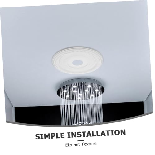 Medallón de techo elegante HANABASS de PU blanco para lámparas 4