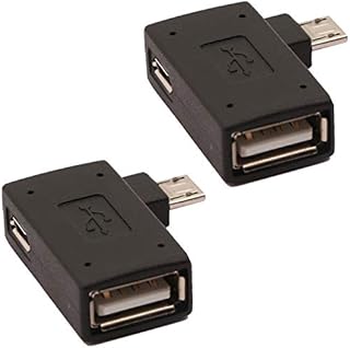 AuviPal 2-in-1 Powered Micro USB OTG Adapter with Power Port for Fire Stick 4K, S/NES Classic Mini, Sega Genesis and More - 2 Pack