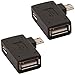 AuviPal 2-in-1 Powered Micro USB OTG Adapter 90 Degree Right Angled with Micro USB Power Charging Port for Streaming TV Stick, S/NES Classic Mini, Sega Genesis, Android Phone or Tablet - 2 Pack