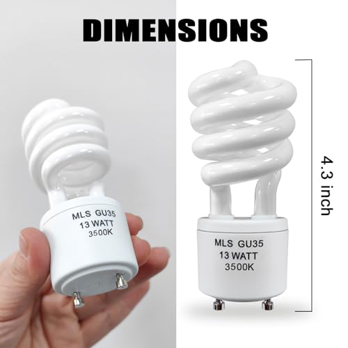 amgolibi MLS13W GU35 Fluorescent Light Bulbs Compatible with Panasonic VQL5 Exhaust Fans, 3500K Natural White, 3 Pack by amgolibi - Image 7