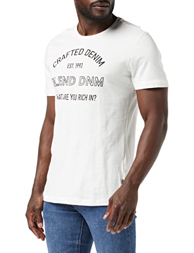 BLEND 20713755 Camiseta, 110602 Snow Blanco, L para Hombre