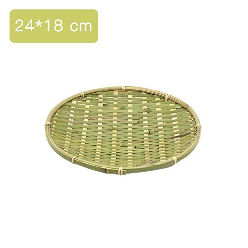 evergremmi Natural Handmade Bamboo Baskets Fruit and Vegetables Fruit Basket Fruit Drain Basket, Vegetables Basket Storage Dustpan Sieve Round Snack Dish Fruit Basket