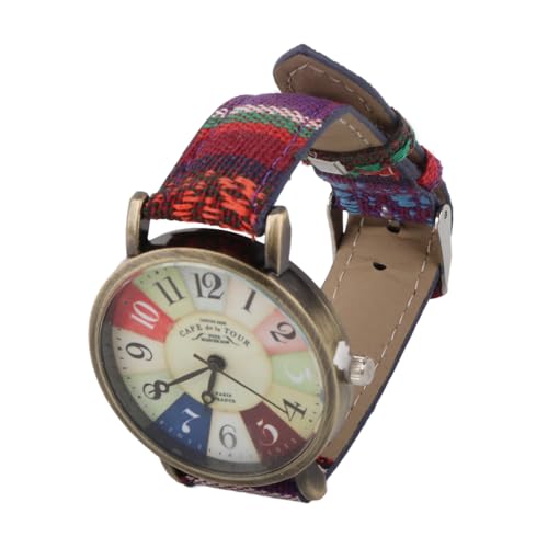 Montre hippie pour femme bohème en cuir PU multicolore durable