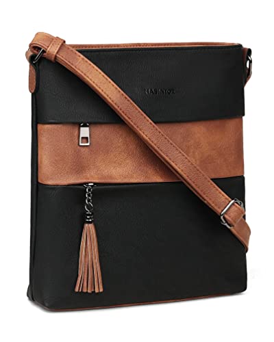 Image of MASINTOR Crossbody Purses for Women, Multi Pocket Casual Crossbody Bag, Adjustable Strap Shoulder Bag with Tassel