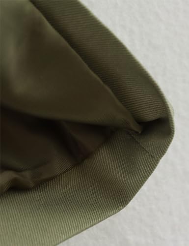 Wanzetaly Women's Cropped Trench Coat Casual Zip Up Jacket Work Jackets with Pockets Outerwear4