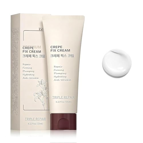 ZZILME Crepe Fix Body Cream Hydrating & Smoothing Moisturizer for Face Neck & Body Helps Improve the Look of Crepey Skin Lightweight Fast-Absorbing Formula for Women & Men 4.2 Fl Oz