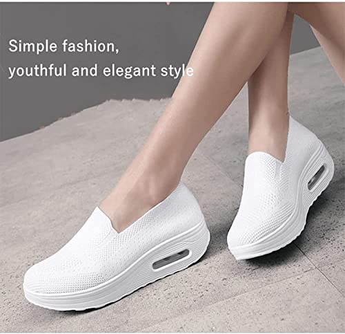 Women's Orthopedic Sneakers,Air Cushion Platform Mesh Sneaker,Comfortable Breathable Slip-On Arch Support Shoes for Women. (8.5 US, Dark Blue)4