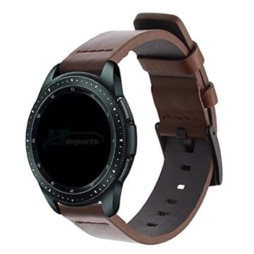 Pulseira 20mm Couro compatível com Samsung Galaxy Watch Active 1 e 2 - Galaxy Watch 3 41mm - Galaxy Watch 42mm - Amazfit GTR 42mm - GTS - BIP - Marca LTIMPORTS (Marrom)