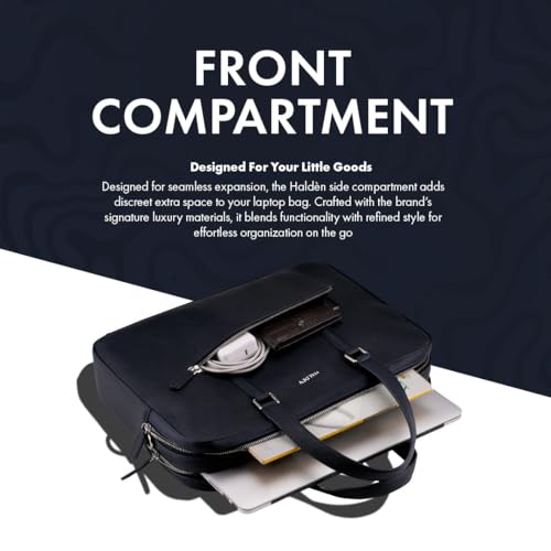 Image of HALDEN Harrington Double Zipper - Vegan Saffiano Leather Laptop Bag