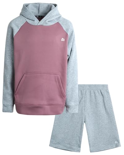 Image of RBX Boys Shorts Set - 2 Piece Breathable Cotton Blend Fleece Boys Hoodies and Gym Shorts Youth Kids Workout Sweat Set