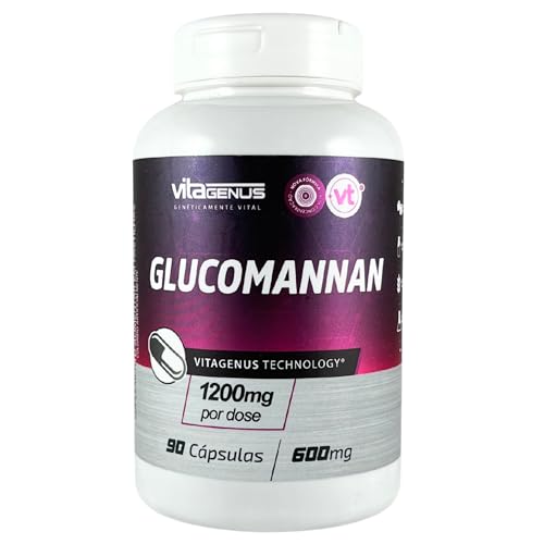 Glucomannan 1200mg 90 Cápsulas Fibra Solúvel Formato Cápsula Vegetal VitaGenus