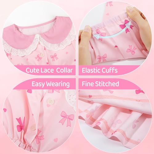 MHJY Baby Toddler Girl Dress Long Sleeve Fall Playwear Dress with Bag Floral Princess Dress Light Pink