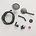 Dual Shower Head, Double Shower Heads for Two People 5 Mode Tandem Shower Head for Couples with 3 Meters Shower Hose, Matte Black