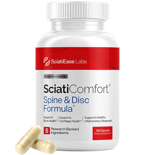 SciatiEase SciatiComfort Spine and Disc Support Supplement Sciatic Nerve Health Support Supplement - VIT D3 K2 Aquamin Calcium Magnesium Type II Collagen Pea (Palm Collagen) - 30 Day Supply
