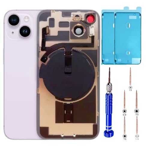14 Back Glass Replacement Kit with Plate & Flex Cable and All Parts, Purple, 6.1 Inch for iPhone 14 Back Cover Glass, with Repair Tools (Purple) by ZVB - Used condition - US$27.59