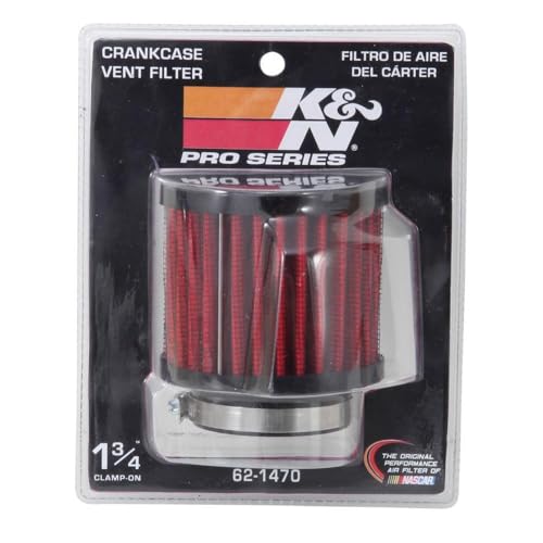 Image of K&N Vent Air Filter / Breather: High Performance, Premium, Washable, Replacement Engine Filter: Flange Diameter: 1.75 In, Filter Height: 2.5 In, Flange Length: 0.625 In, Shape: Breather, 62-1470
