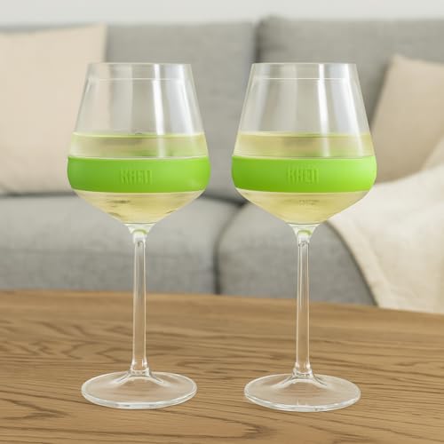 Image of 14oz Frozen Cooling Wine Glasses, 2 Set - Keep Drinks Cold Longer, Stemmed Double Wall Insulated Freezable Tumblers Freeze Gel - Perfect for Both Indoor & Outdoor Parties, Poolside, Red & White Wine