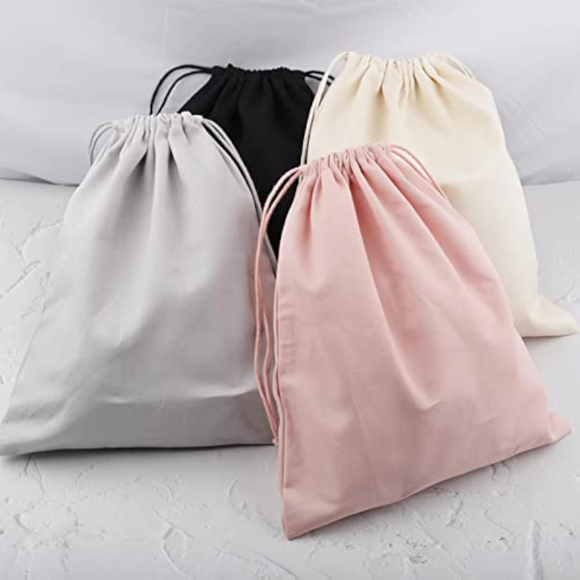 Canvas Drawstring Storage Bag for Shoes, Pink