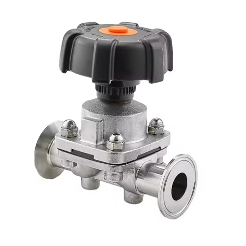 Vanne à membrane Triclamp manuelle droite inox soudé 10,8 mm haute T°