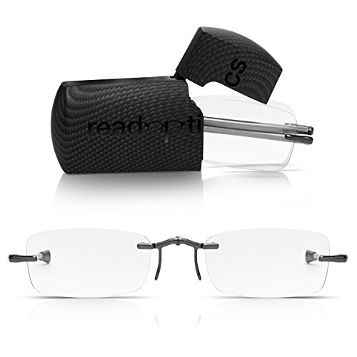 Read Optics: Gafas de Lectura para Presbicia Plegables - con Funda Rígida Incluida. Compactas de Bolsillo - Graduadas con Lentes +2,50 Dioptrías (+1 hasta +3,50) de Hombre/Mujer