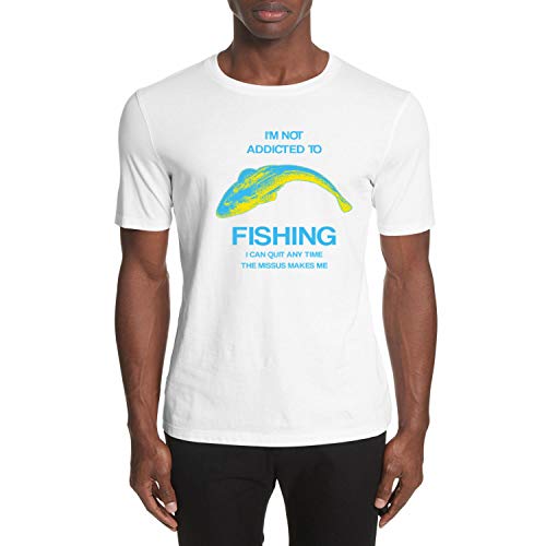 T-shirt de pêche blanc grande taille XL Hooked-Fishing