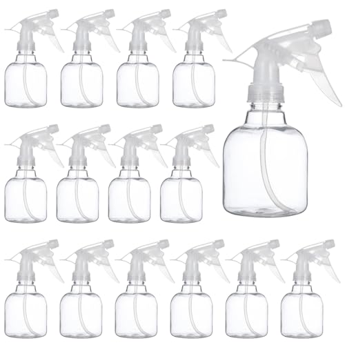 24 Pcs Plastic Spray Bottles, 8 oz Empty Refillable Spray Bottles with Adjustable Nozzles, Small Leak-Proof Sprayers, Storage Bottles for Hair Care, Gardening, Cleaning