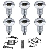 FVTLED RGB WiFi 屋外通路ライト 6個 低電圧LEDデッキ照明キット ハーフムーンLED地内照明 Alexa Google Home WiFi ワイヤレススマートフォンに対応