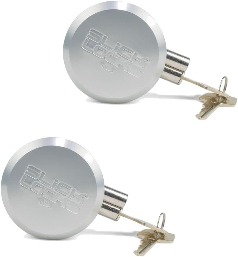 SLICK LOCK (qty2) ALPL2 Hockey Puck Lock Aluminum Security Lock KEYED Alike