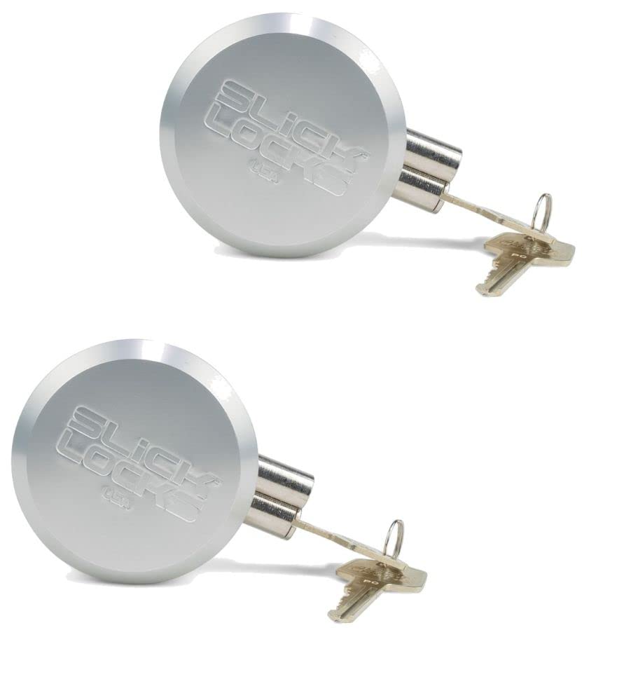 SLICK LOCK (qty2) AL-PL-2 - Hockey Puck Lock - Aluminum Security Lock - KEYED Alike