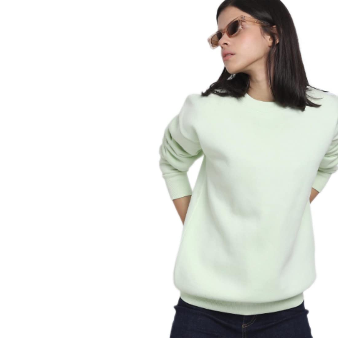 bewakoof Heavy Duty 1.0 Women's Solid Oversized Fit Full Sleeve Round Neck Fleece Sweatshirt-picture-26