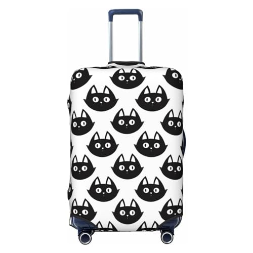 Black Cats Luggage Cover Washable Elasticated Luggage Covers For Suitcase Tsa Approved Stylish Dust And Scratch Resistant Luggage Case Protector For Kids And Adults