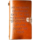 Farewell Gifts for Coworker Leaving Gift for Women, Men, Funny Farewell Leather Journal, Going Away, Goodbye Gifts for Coworkers, New Job Gift
