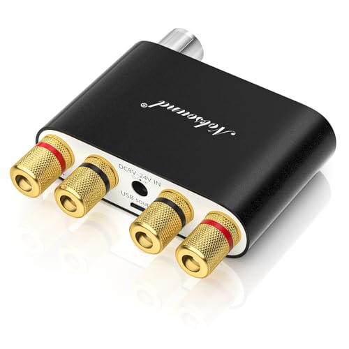 Nobsound NS-10G Bluetooth 5.0 2 Channel Power Amplifier HiFi Stereo Audio Mini Amp Wireless Receiver 50Wx2 for Home Speaker with USB & Bass Sound Effect (Black)