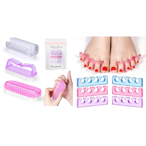 Melodysusie All in One Nail Brush Set MelodySusie 6Pcs Toe Separators for Women Pedicure