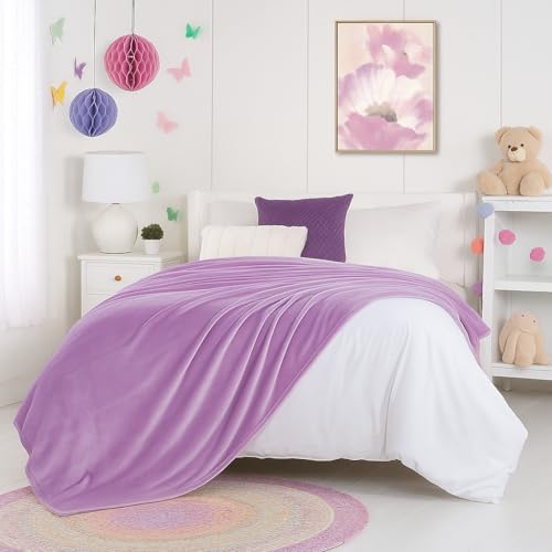 Image of Harleen Blankets, 250 GSM Super Soft Flannel Cozy Blankets for Single Bed, Washable Lightweight Blanket for Couch Sofa Bed Office, Warm Plush Blankets for All Season (Lavender Color, Double)