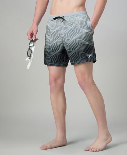 Image of Speedo Men's 4 Way Flex Essential Printed Watershorts with Side Pockets | Water Repellent | Internal Drawcord | Wide Waistband Swimming Trunks