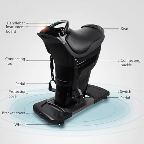 Image of Electric Horse Riding Machine - Home Fitness Equipment for Body Slimming & Muscle Toning, 20 Speed Settings + 3 Intensity Levels, Vibrating Workout Machine, Grey