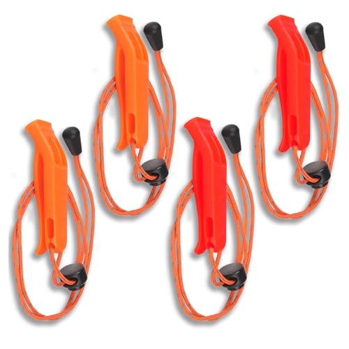 Eayson 4 Pcs Emergency Whistle-Super Loud Survival Whistle with Lanyard for Safety Alert