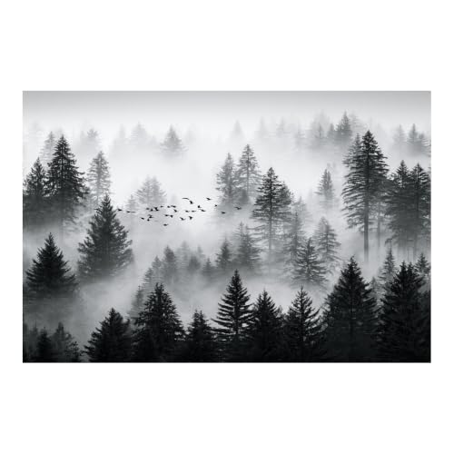Cuadro sobre lienzo de paisaje minimalista gris de 40x60cm sin marco para salón y dormitorio