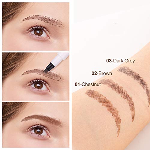 Eyebrow Kit, (3) Eyebrow Pen,(12) Eyebrow Stencils with One Strap,(1) Eyebrow Razor, Micro-blading Eyebrow Pencil Creates Natural Looking Eyebrow,Water-proof & Lasting Eyebrow Makeup - Thumbnail 7